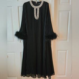 Black Dress with Fathers and Rhinestones M
